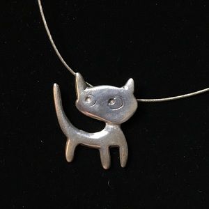 Silver cat / kitten Pendant