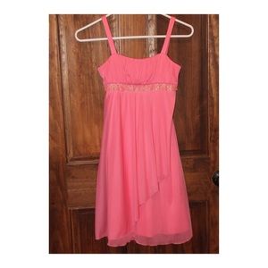 Pink Flowy Formal Dress