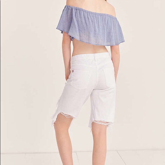 BDG White Destroyed Shorts - Picture 8 of 8