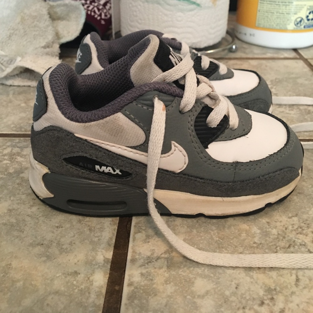 Gray and white Nike Airmax size 6 child's.
