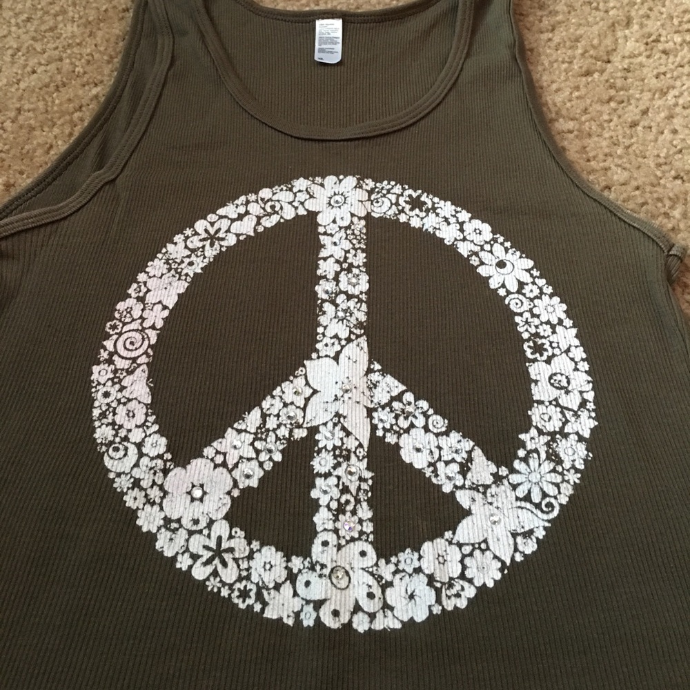 Jeweled Peace Sign Tank