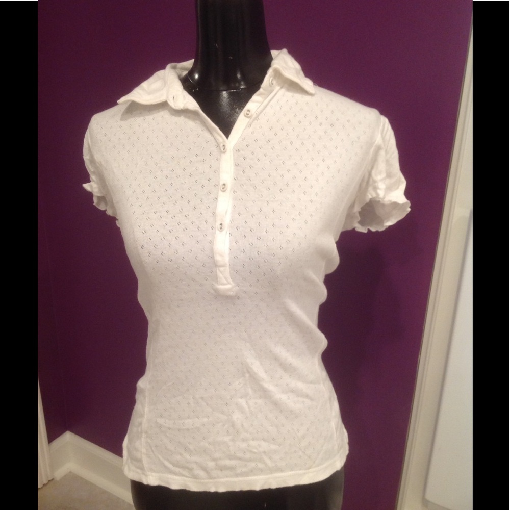 Izod White Cotton Shirt Medium
