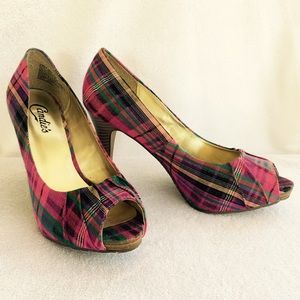 Candie's Pink Plaid Pumps