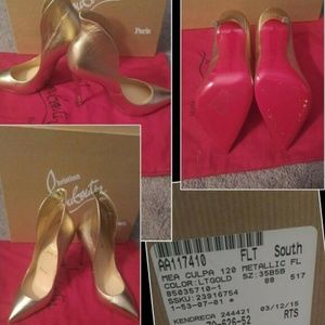 Like New sexy Gold Mea Culp Christian Louboutin he