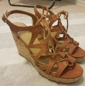 Lace up wedges