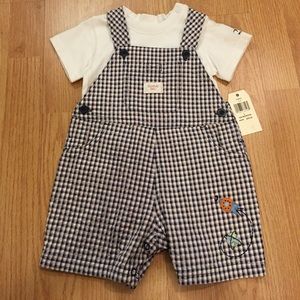 NEW BABY 2-PC Carter's Overalls Blue Plaid