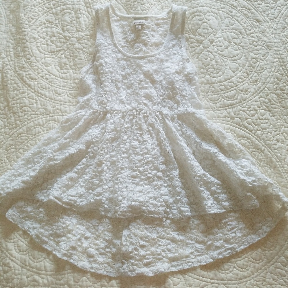 White Lace Peplum Mudd Tank Top