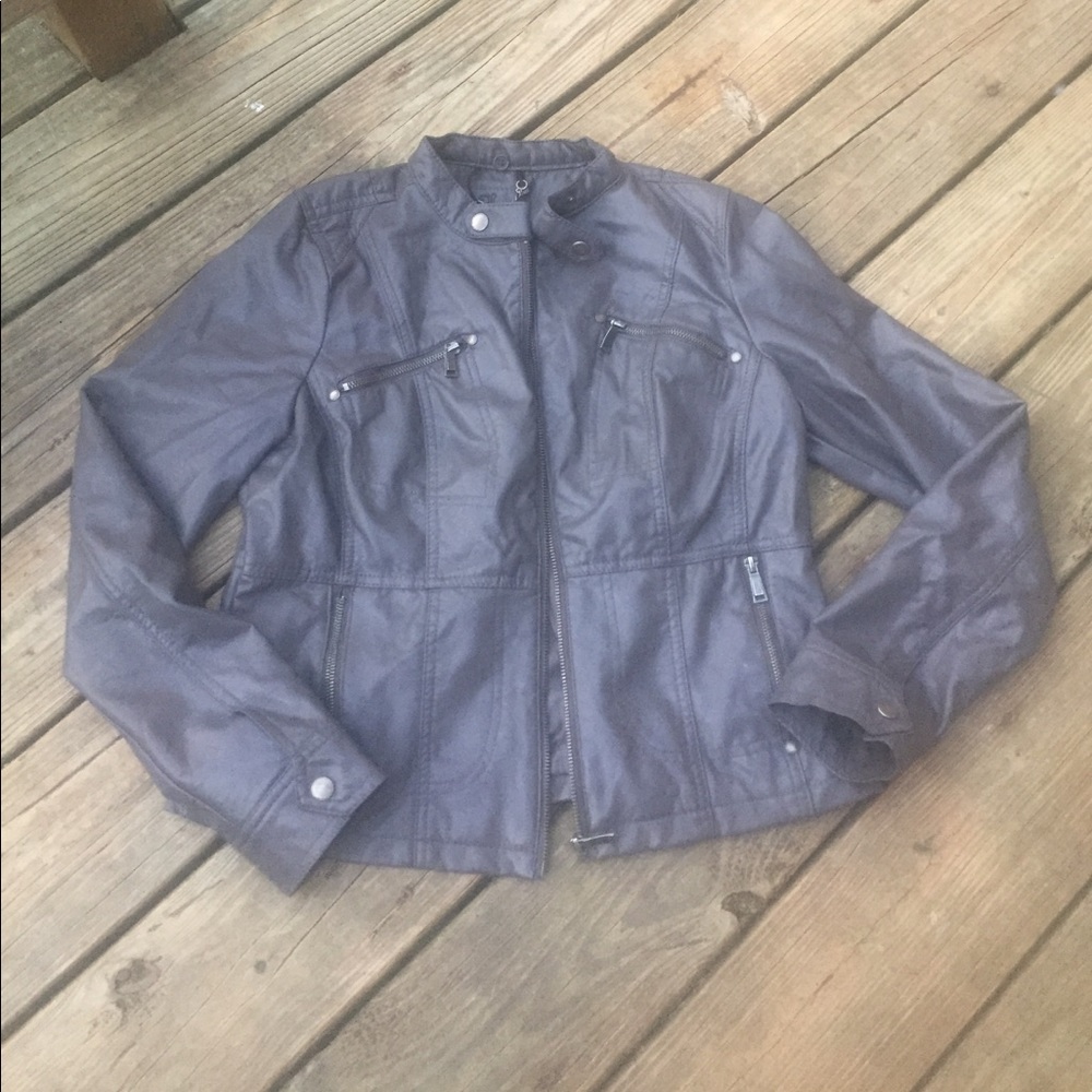 Grey leather jacket