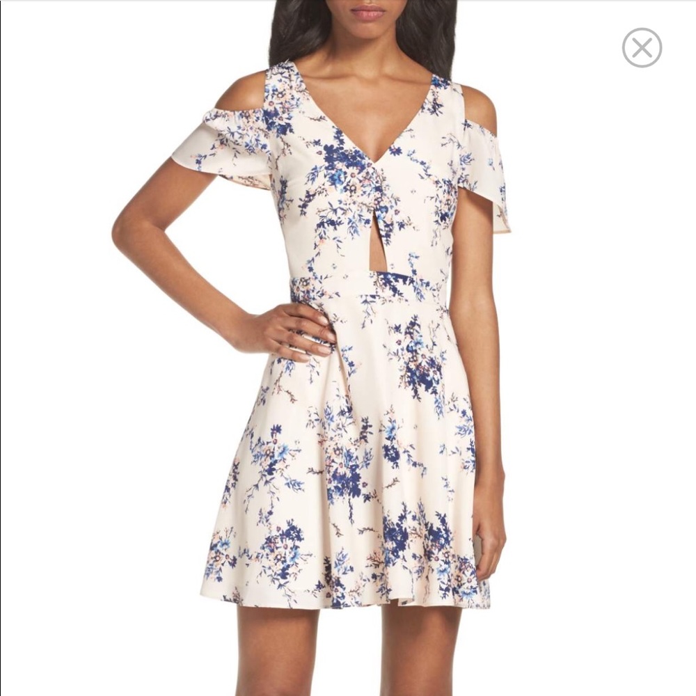 Cold Shoulder Ali & Jay Blush Flowery Dress