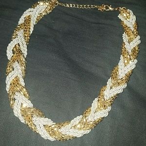 White and gold necklace