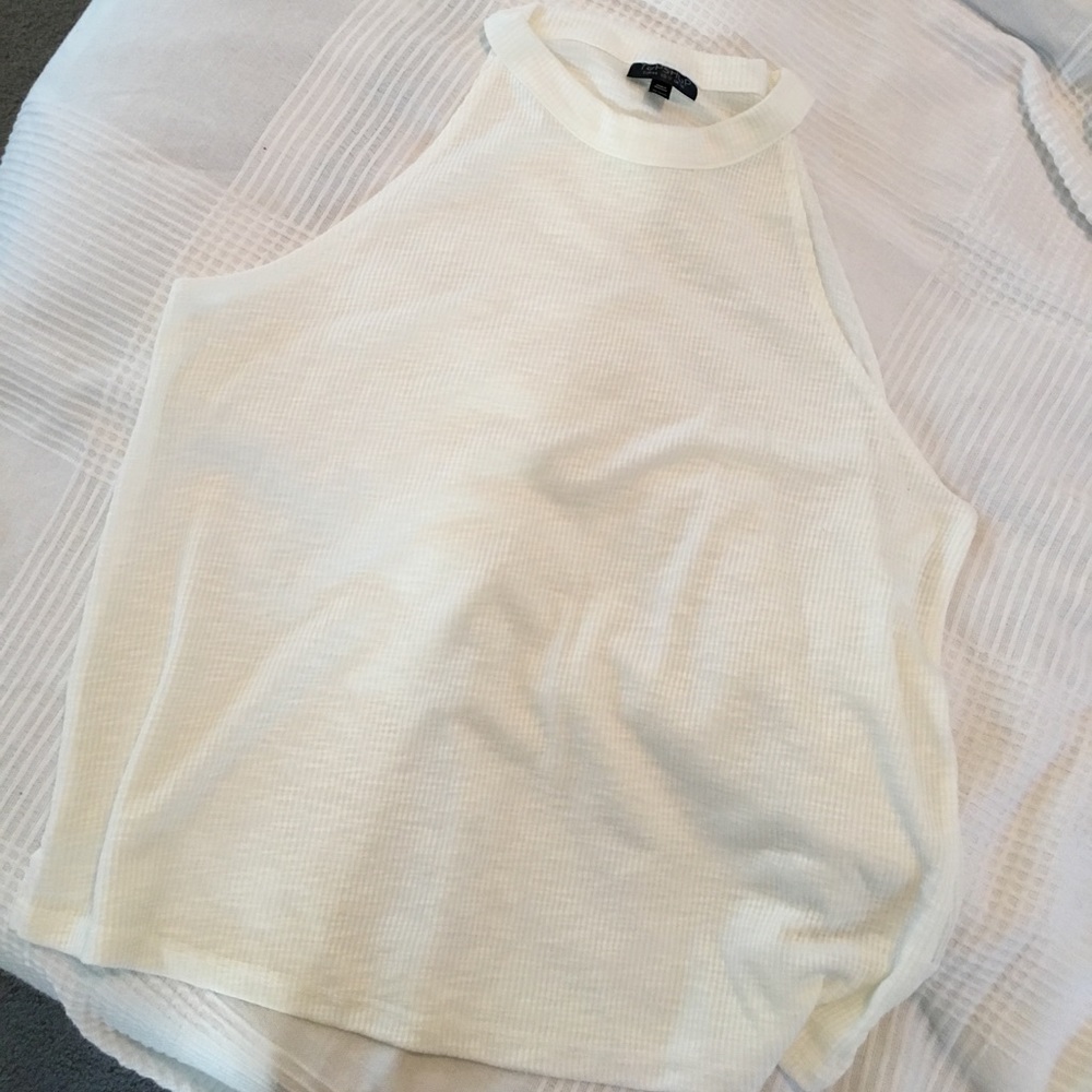 SALE! NWOT Topshop Ribbed High Neck Tank - Picture 3 of 8
