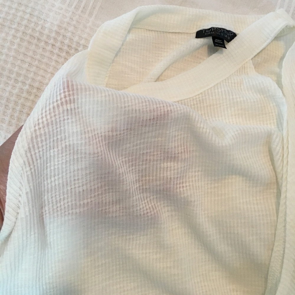 SALE! NWOT Topshop Ribbed High Neck Tank - Picture 6 of 8