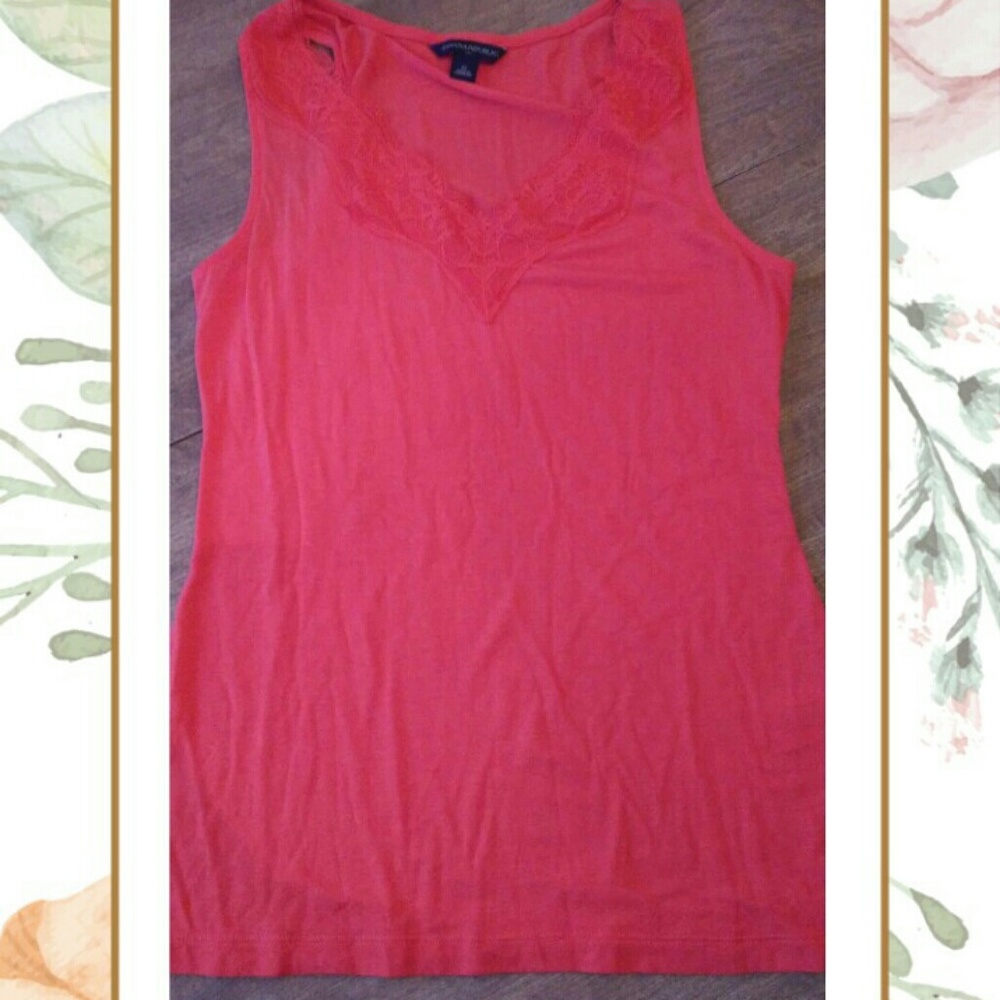 Coral lace Banana Republic tank