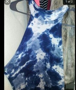 Pretty blue and white body con dress