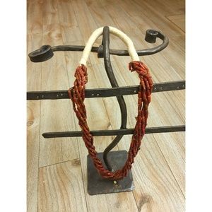 Long Red Beaded Necklace