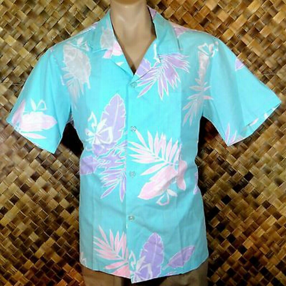 LIVE mens HAWAIIAN FLORAL FOLIAGE Shirt - Large