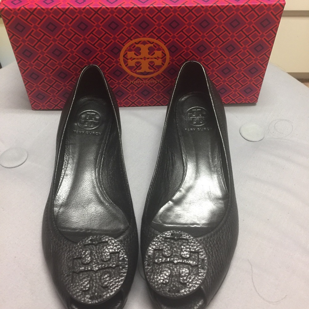 Tory burch open toe wedge