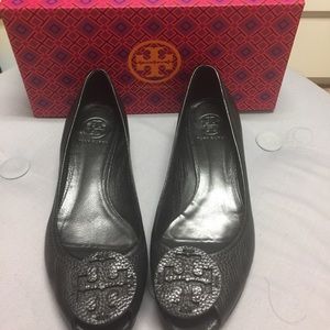 Tory burch open toe wedge