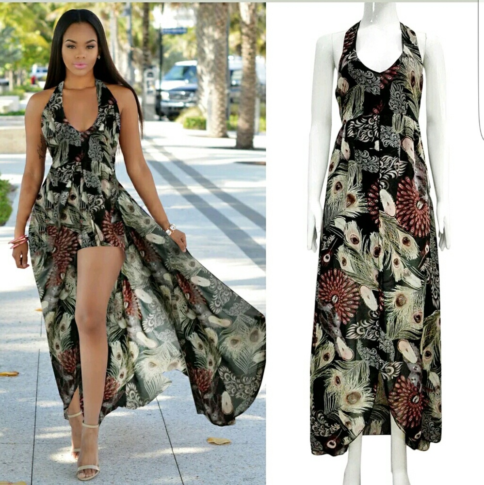 💋 Peacock Maxi Romper 💋