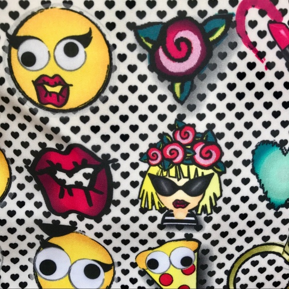 Betsey Johnson Emoji Dot Skull Top Handle Backpack - Picture 7 of 8