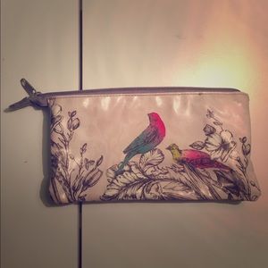 Multi Pocket Makeup Pouch With Bird Design