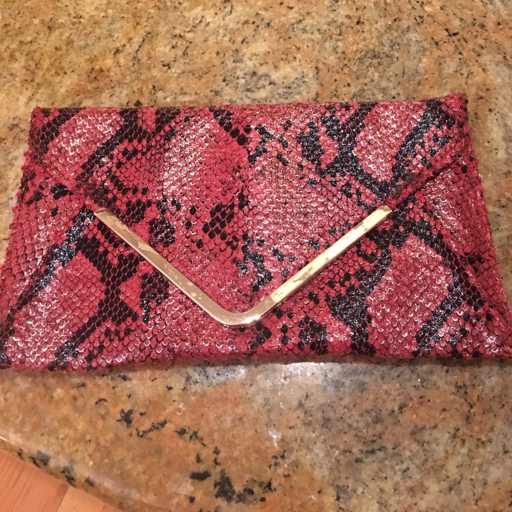 New!  Black and red clutch