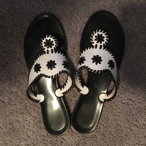 Black and White Jack Roger Sandals