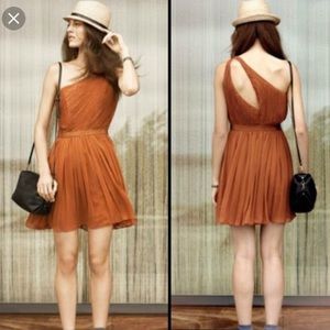 Club Monaco Frida One Shoulder Rust Dress