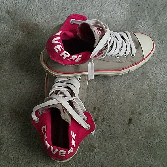 Converse Shoes - Pink and grey converse