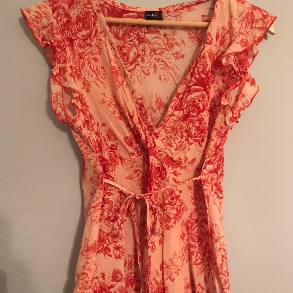 Maurices Studio Y Coral Flower Top Medium