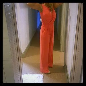 Gorgeous coral orange brand new nine west jumpsuit