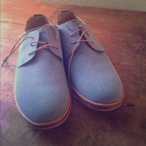 Blue faux suede Men's dress shoes
