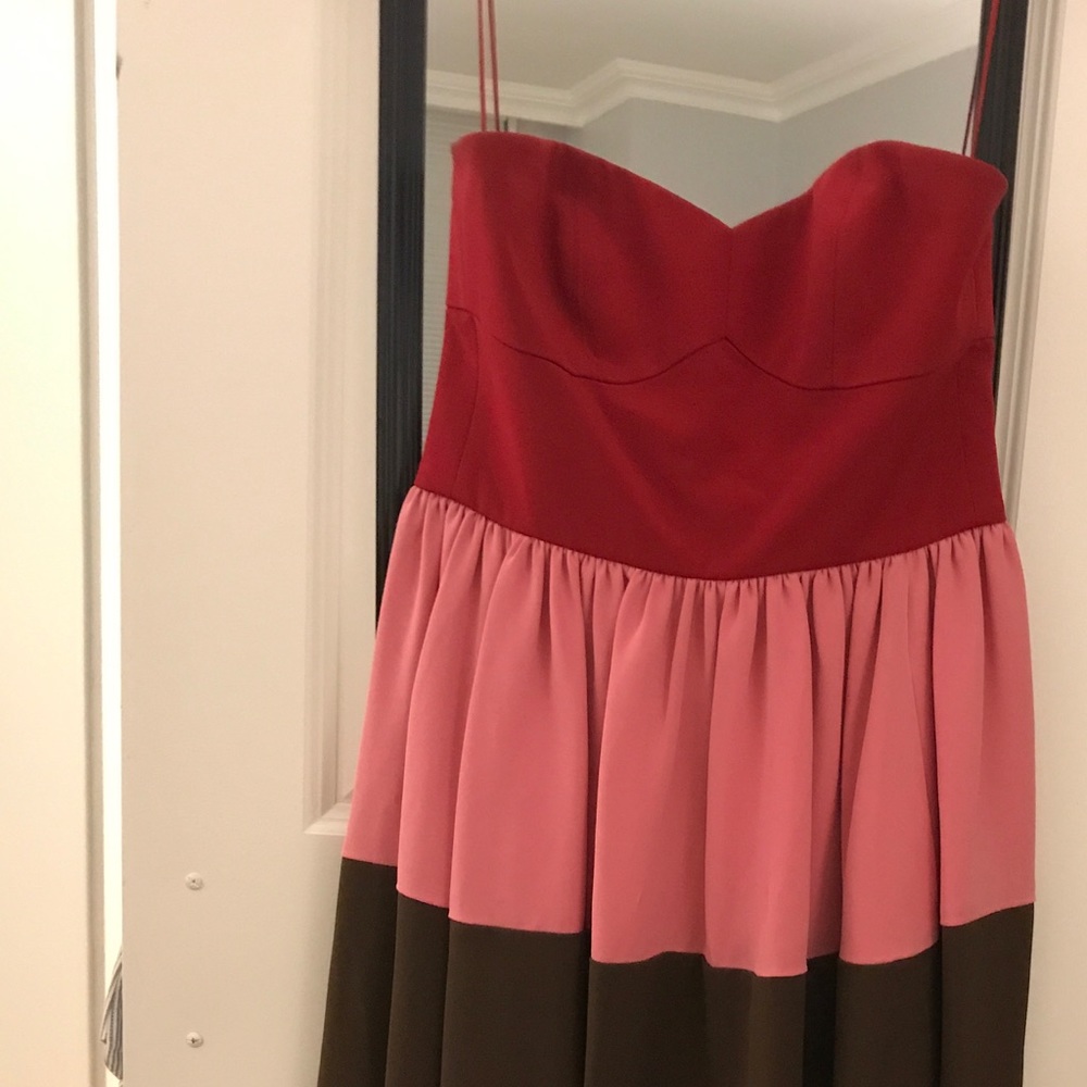 Colorblock Strapless Jay Godfrey Dress