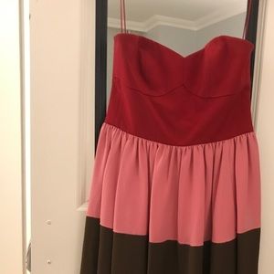 Colorblock Strapless Jay Godfrey Dress