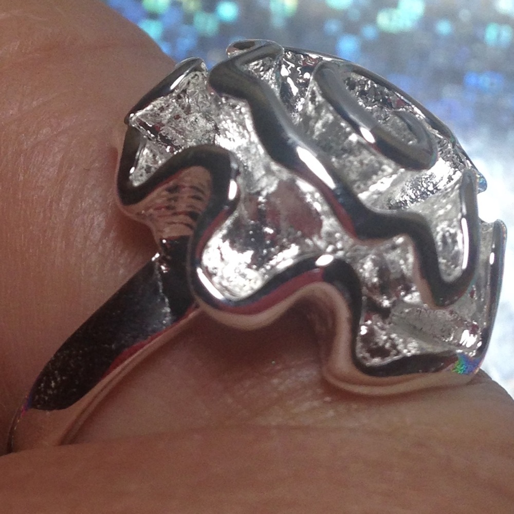 🍒 NWT! solid .925 Silver Deluxe Rose Ring sz 8