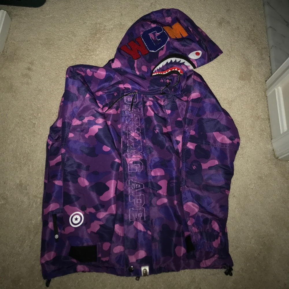 Bathing ape purple camo jacket