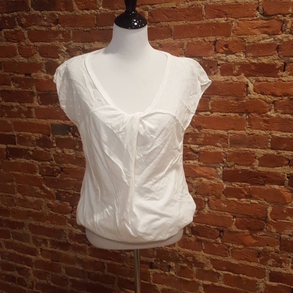 Splendid white cotton cap sleeve top