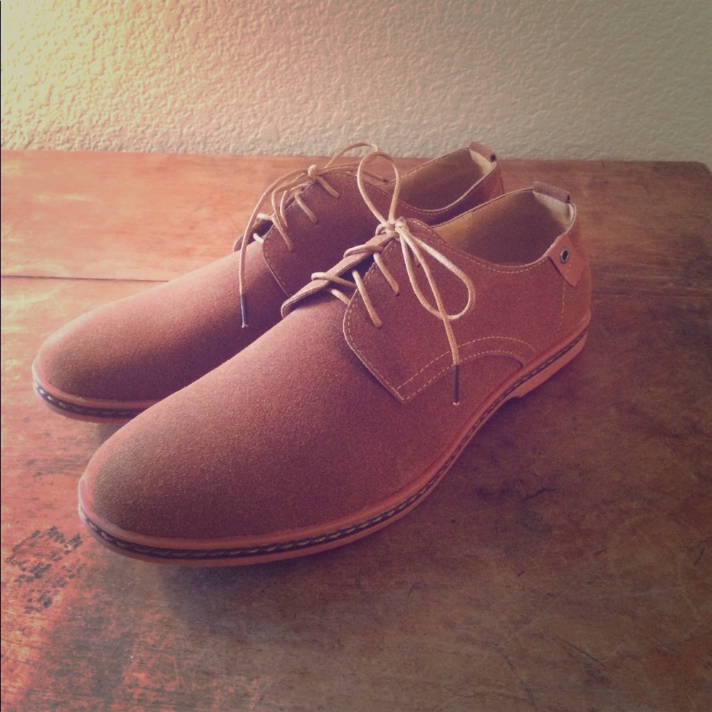 Tan, Faux Suede Men's Dress Shoes