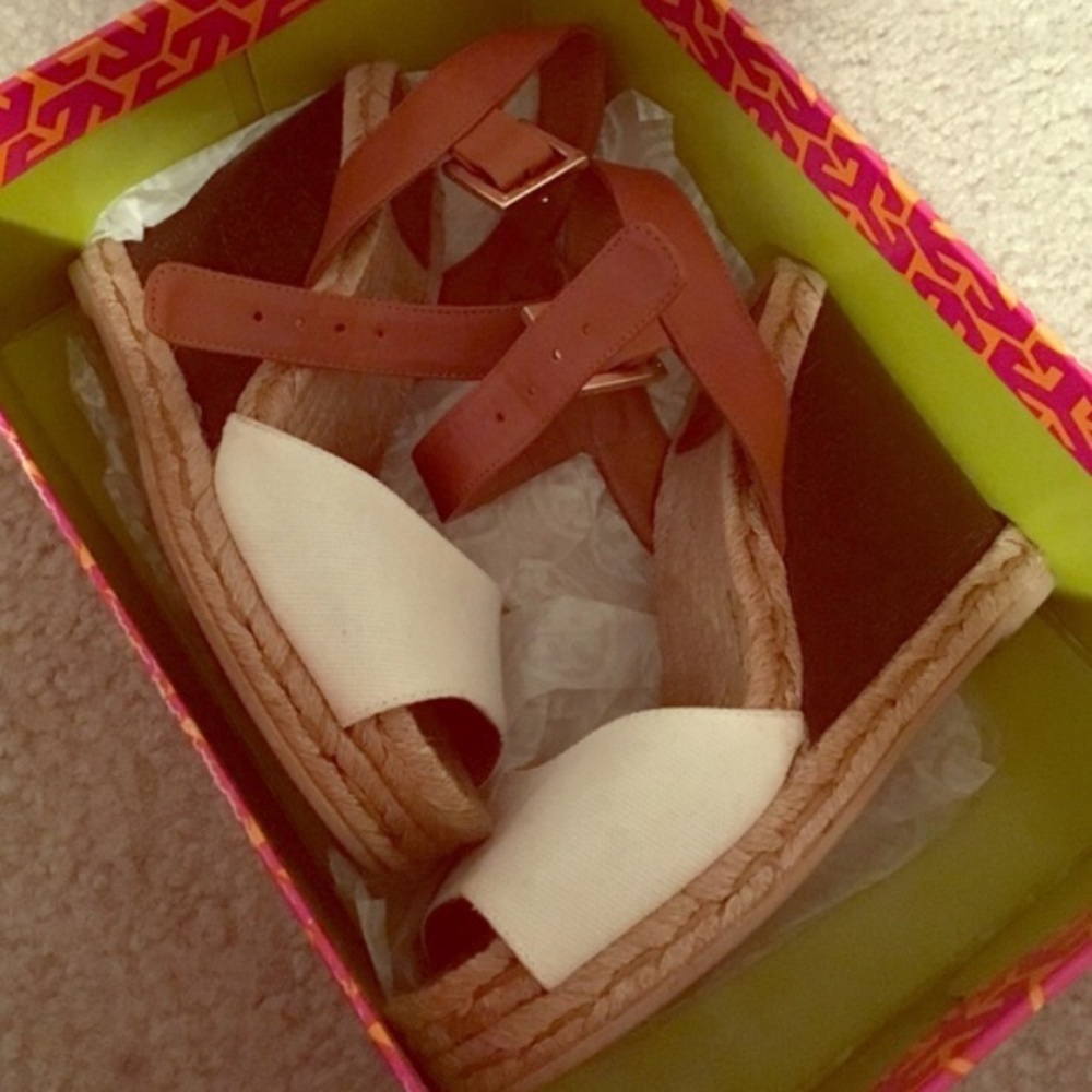 Tory burch wood espadrille wedges
