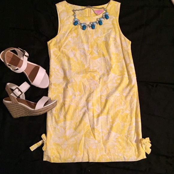 Lilly Pulitzer Dresses & Skirts - Lilly Pulitzer Petite Shift Dress 4P Yellow Floral
