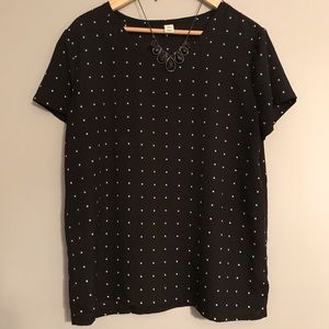 Old Navy Large Square Pattern Black/White Top L
