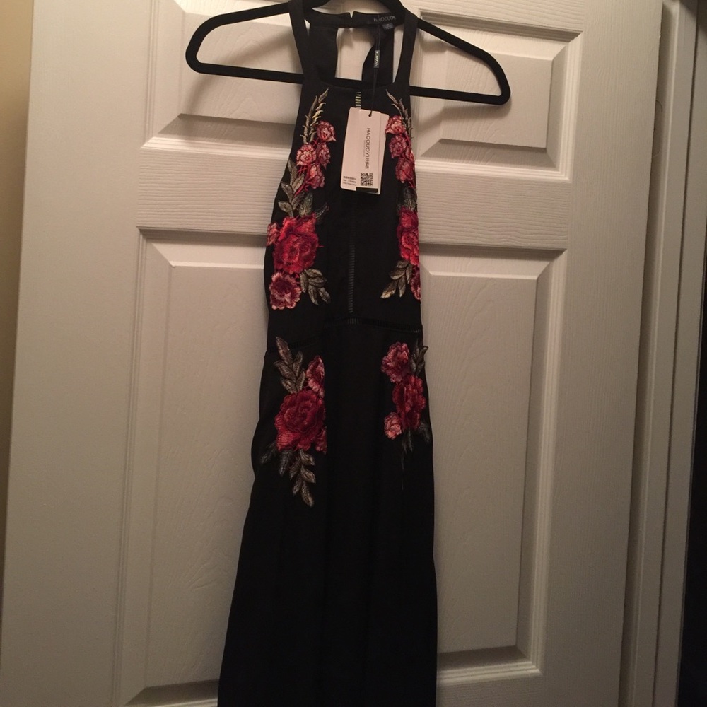 Black dress with flowers