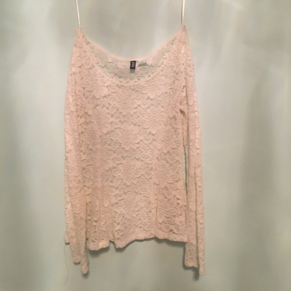 lace sheer long sleeve top