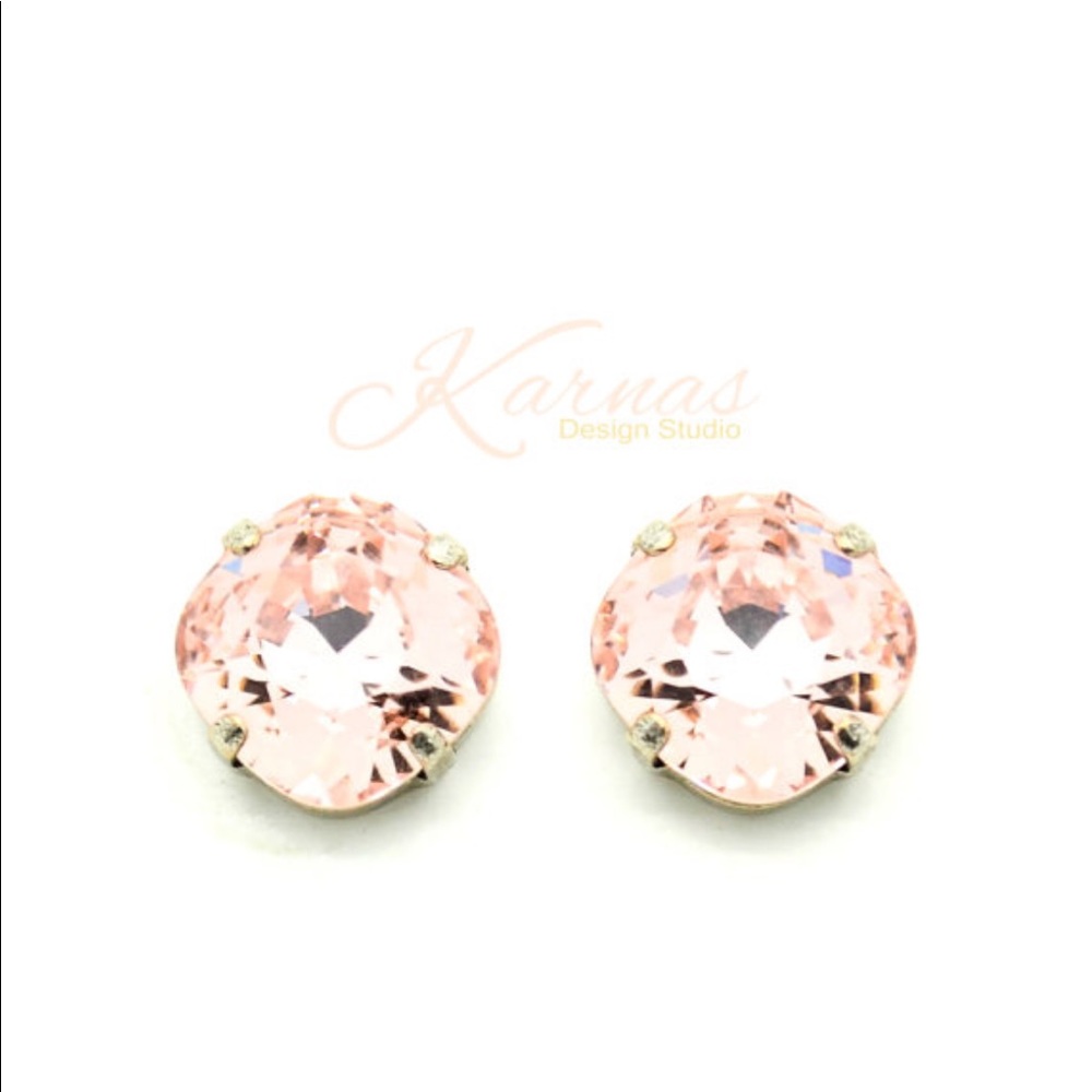 💎VINTAGE ROSE 12mm Crystal Stud Earrings KDS