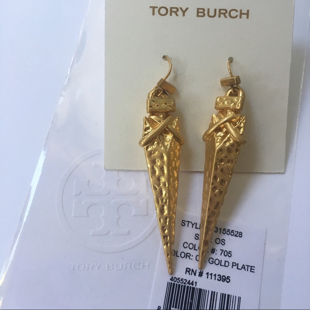Tory Burch Arrowhead Metal Drop Earrings