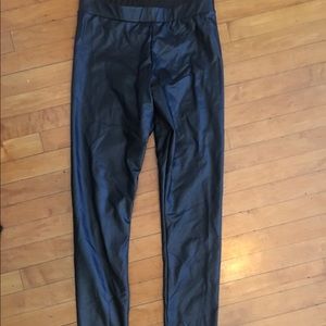 Tight pleather pants