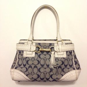 Classic denim pattern Coach caryall