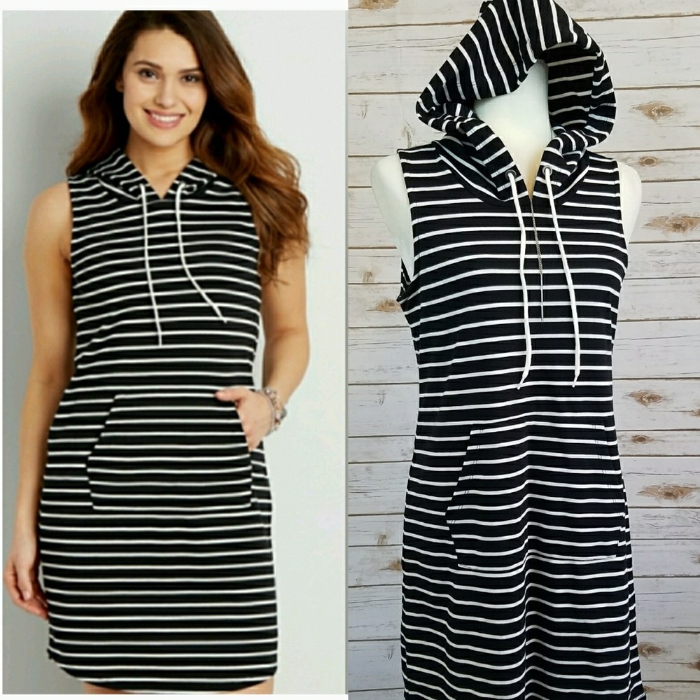 **SOLD**NEW Stripped Hooded Tank Dress - Picture 1 of 7