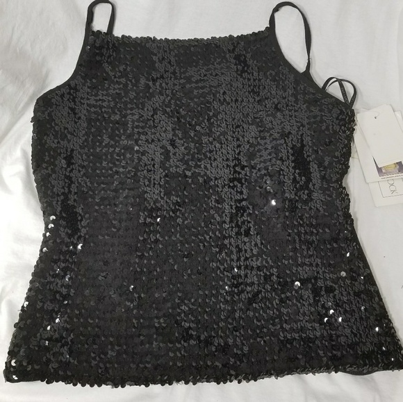 SCOTT MCCLINTOCK *nwt* Sz14 Black Sequin Camo Tank - Picture 3 of 6