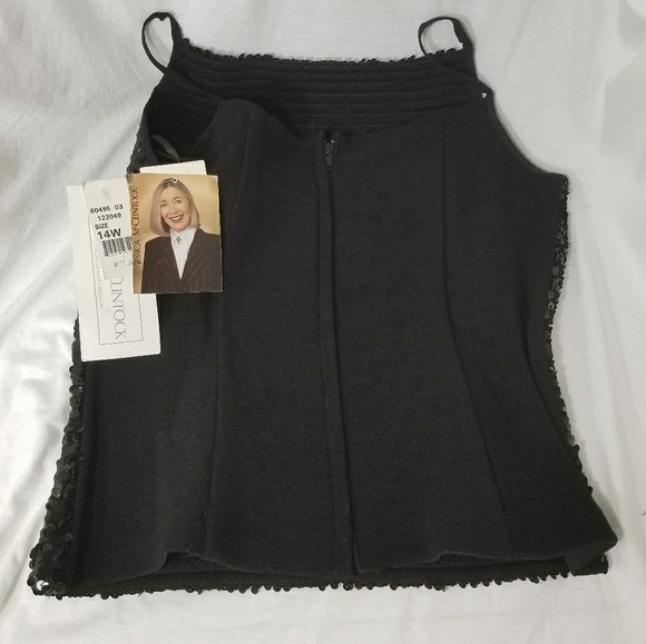 SCOTT MCCLINTOCK *nwt* Sz14 Black Sequin Camo Tank - Picture 5 of 6